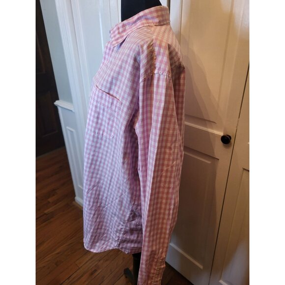 J. Crew Pink/White Gingham Button Up Shirt L Preppy Spring Easter Classic Church - Picture 6 of 7